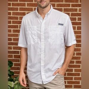Columbia PFG Tamiami White S/S Lightweight Cool Comfortable Men's Big & Tall 3X